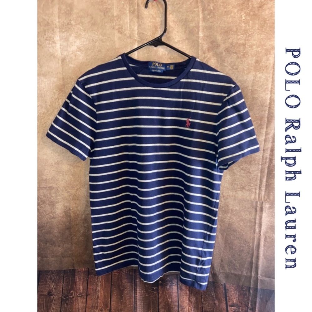 Polo Ralph Lauren-Blue/Grey Striped shirt-Men’s size M (Unisex)-EUC